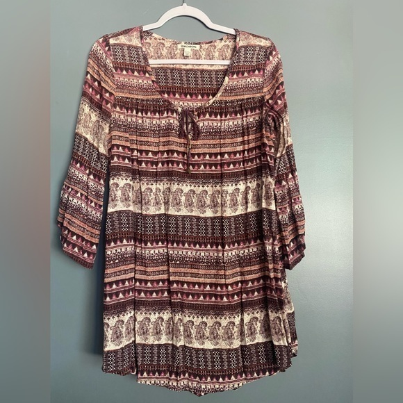 Billabong Boho‎ Minidress Oversized Top Coverup Size S - Picture 1 of 8